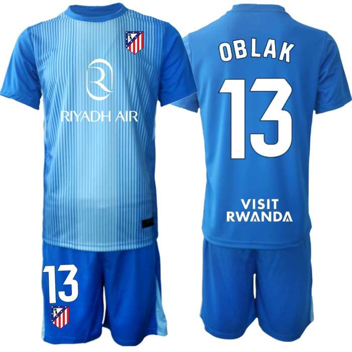 Billiga Fotbollskläder Barn Atlético Madrid Målvaktsställ 2025-26 Jan Oblak 13 Blå
