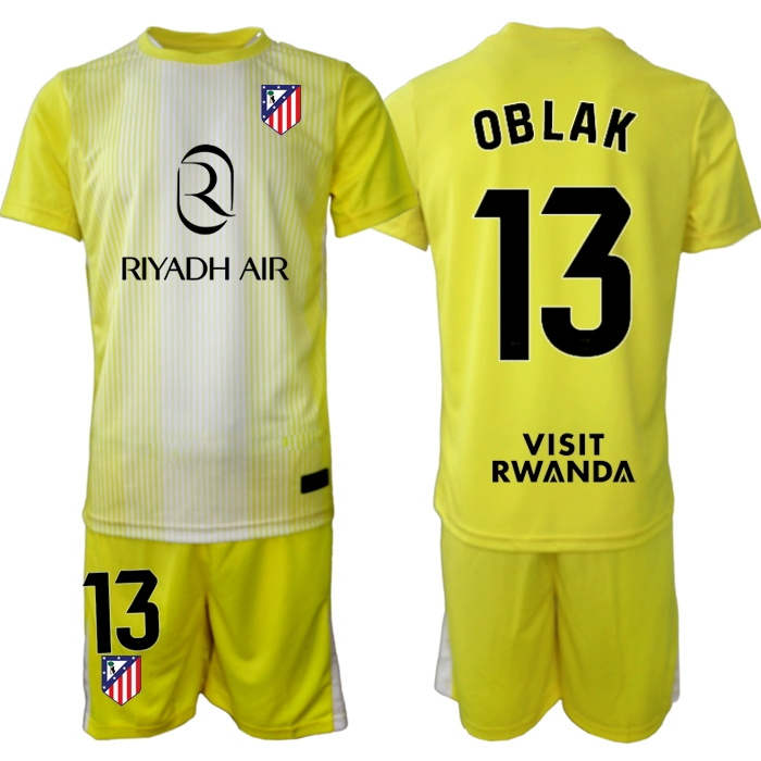 Fotbollströjor Barn Billiga Atlético Madrid Målvaktsställ 2025-26 Gul Jan Oblak 13