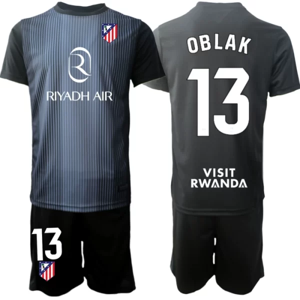 Billiga Fotbollströjor Barn Atlético Madrid Målvaktsställ 2025-26 Svart Jan Oblak 13