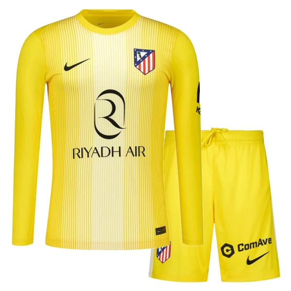 Fotbollströjan Barn Atlético Madrid Målvaktsställ 2025/26 Gul Långärmad