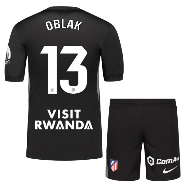 Billiga Fotbollskläder Barn Atlético Madrid Målvaktsställ 2025/26 Jan Oblak 13 Svart