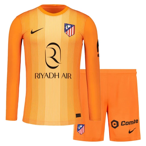 Fotbollströjan Barn Atlético Madrid Målvaktsställ 2025/26 Orange Långärmad