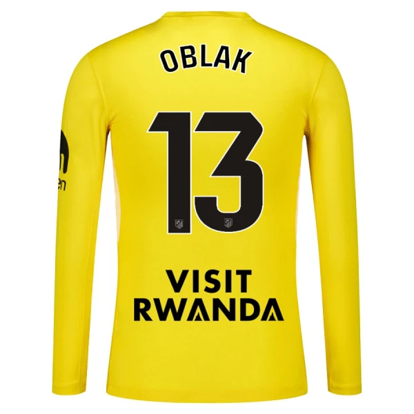 Matchtröjor Herr Atlético Madrid Målvaktströja 2025-26 Jan Oblak 13 Gul/Vit Långärmad