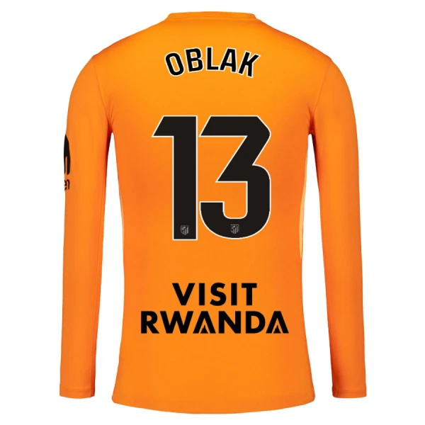Fotbollsset Herr Atlético Madrid Målvaktströja 2025-26 Orange Långärmad Jan Oblak 13