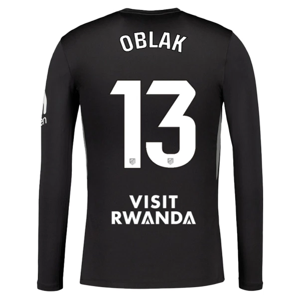 Fotbollströjor Billigt Herr Atlético Madrid Målvaktströja 2025-26 Jan Oblak 13 Svart Långärmad