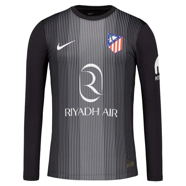 Herr Fotbollströja Atlético Madrid Målvaktströja 2025-26 Svart Långärmad