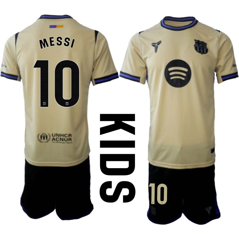 Fotbollskläder Set Barn FC Barcelona Bortaställ 2025/26 Lionel Messi 10