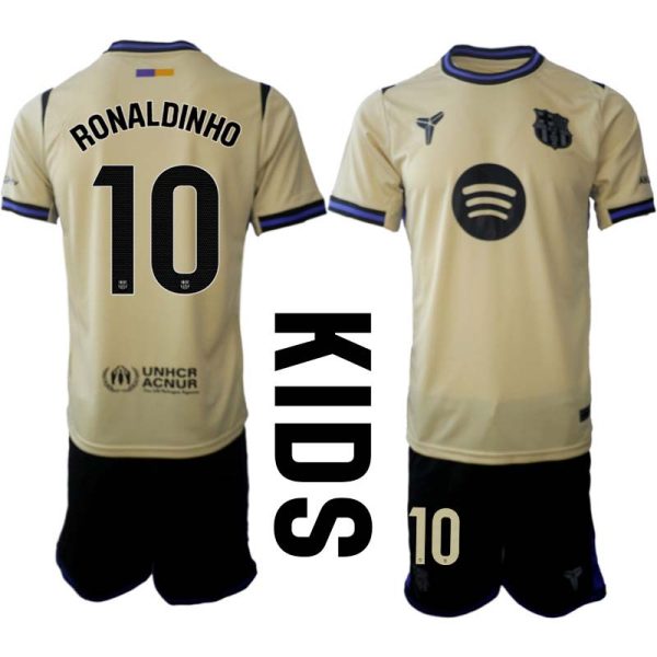 Billiga Fotbollströjor Barn FC Barcelona Bortaställ 2025/26 Ronaldinho 10