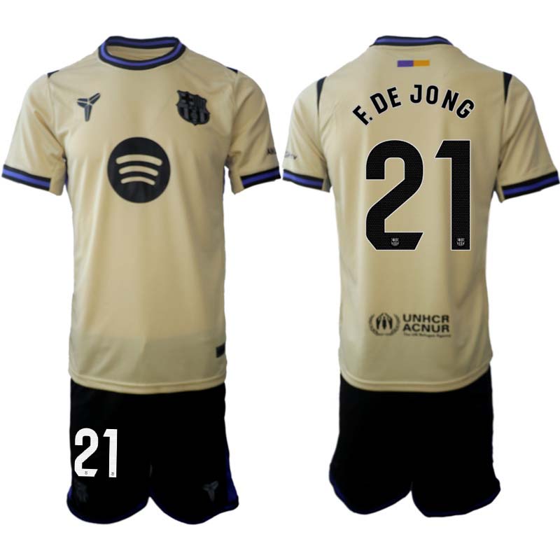 Billiga Fotbollströja Herr FC Barcelona Bortaställ 2025/26 Frenkie de Jong 21