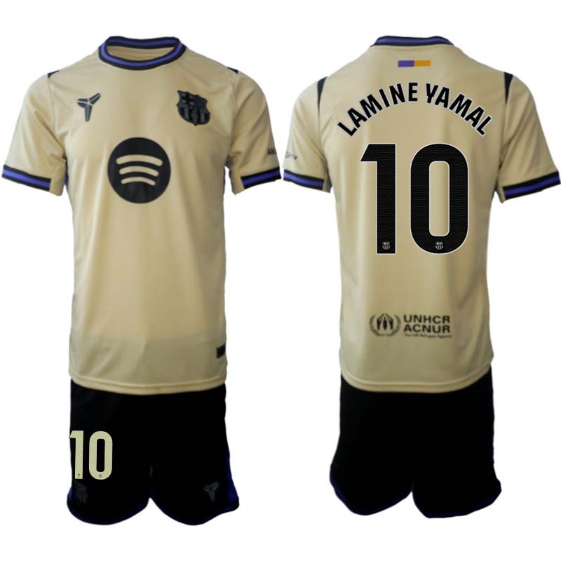 Herr Fotbollskläder Set FC Barcelona Bortaställ 2025/26 Lamine Yamal 10