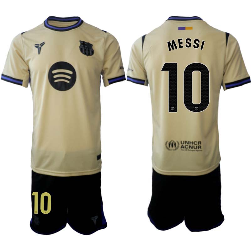 Herr Fotbollskläder Set FC Barcelona Bortaställ 2025/26 Lionel Messi 10