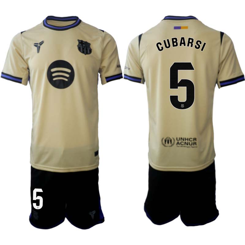 Herr Fotbollskläder Set FC Barcelona Bortaställ 2025/26 Pau Cubarsí 5