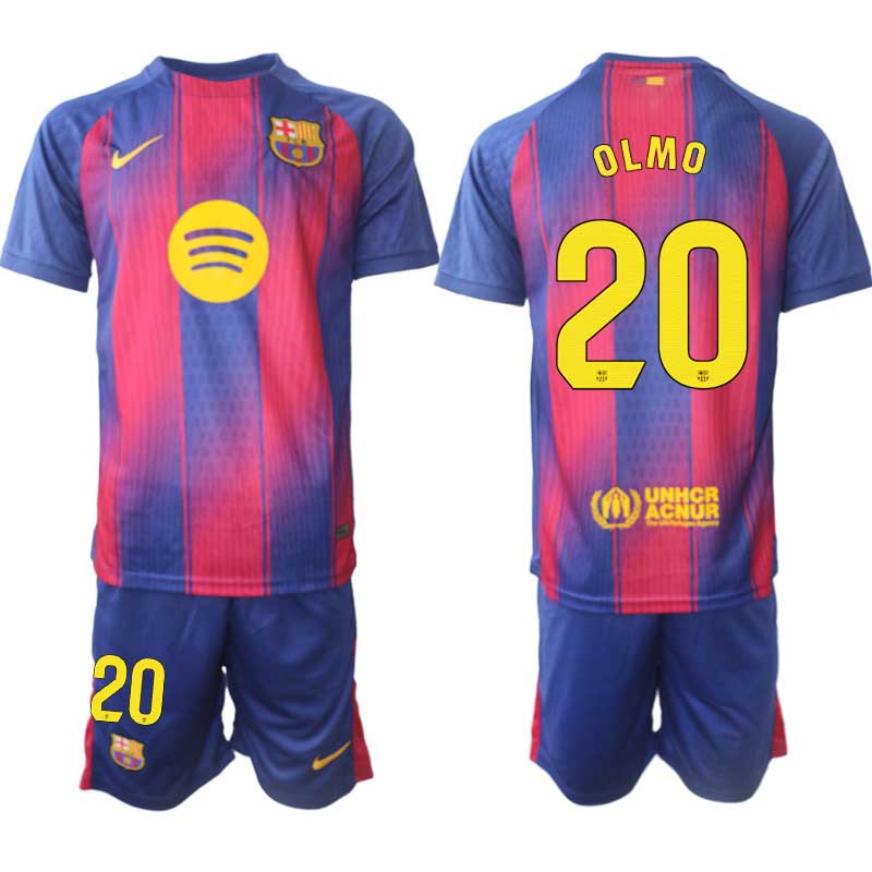 Fotbollskläder Set Herr FC Barcelona Hemmaställ 2025/26 Dani Olmo 20
