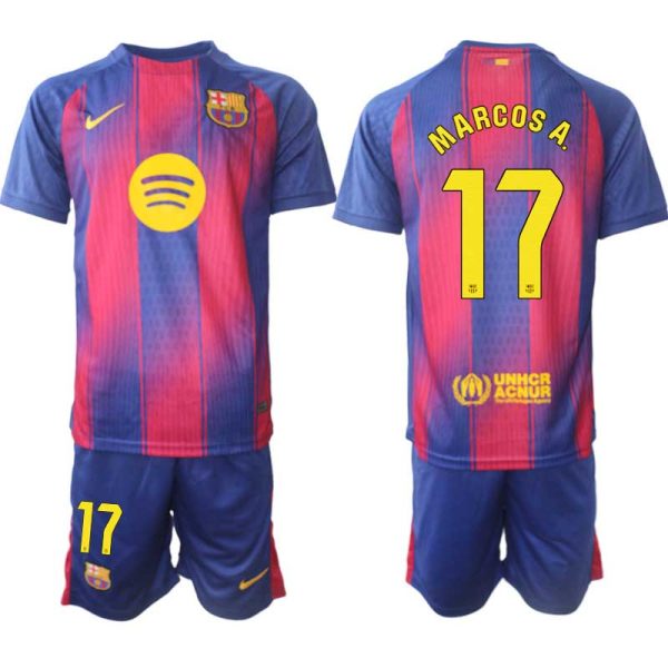 Fotbollskläder Set Herr FC Barcelona Hemmaställ 2025/26 Marcos Alonso 17