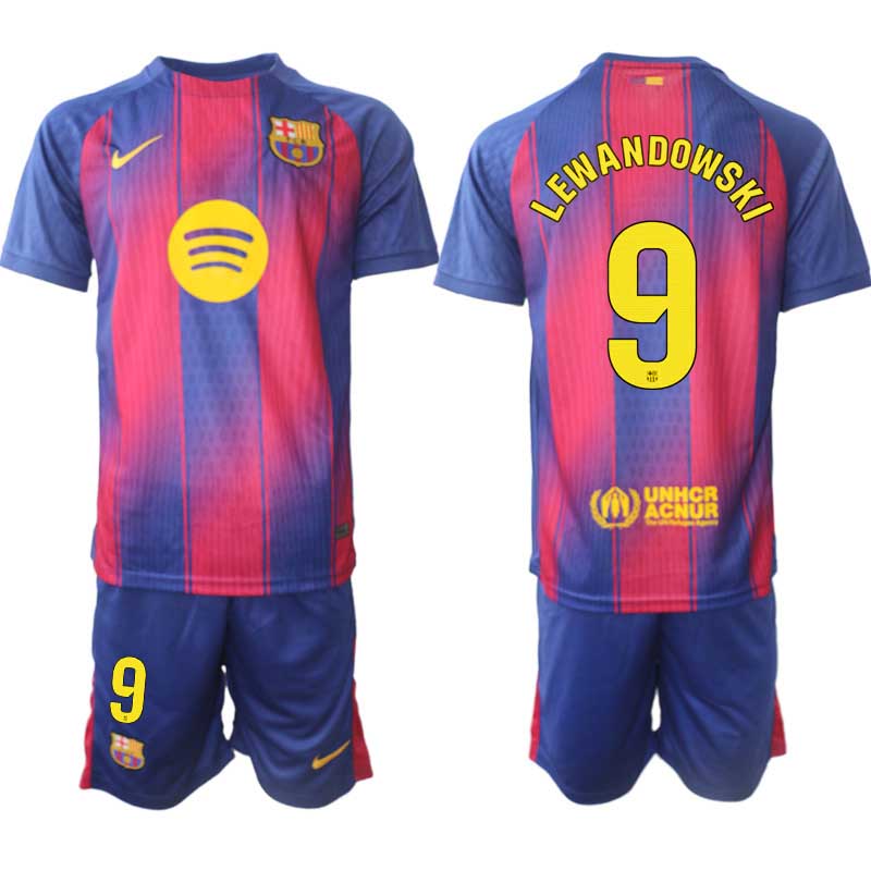Matchtröjor Herr FC Barcelona Hemmaställ 2025/26 Robert Lewandowski 9