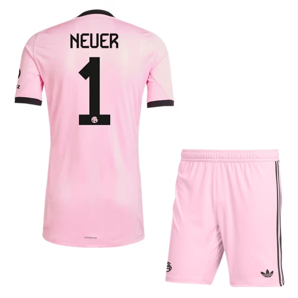 Billiga Fotbollströjor Barn FC Bayern München Målvaktsställ 2025/26 Rosa Manuel Neuer 1