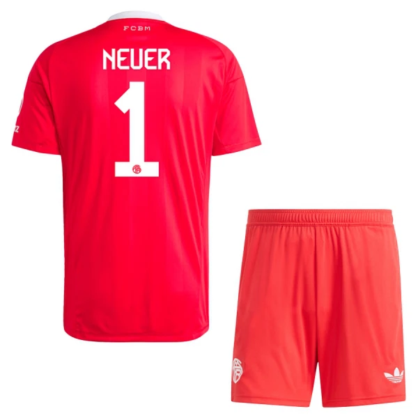 FC Bayern München Tredje Målvaktsställ 2025/26 Barn Röd Manuel Neuer 1