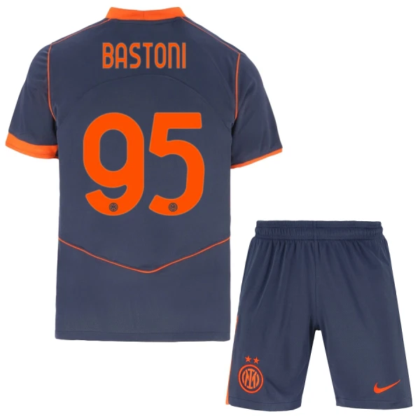 Fotbollströjor Barn Billiga Inter Milan Tredjeställ 2025/26 Alessandro Bastoni 95