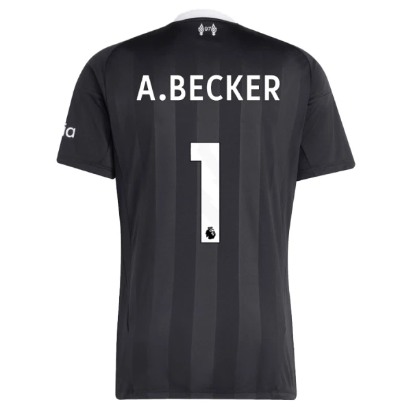Liverpool Fotbollströja 2025-26 Målvakt Herr Svart Alisson Becker 1 Kortärmad