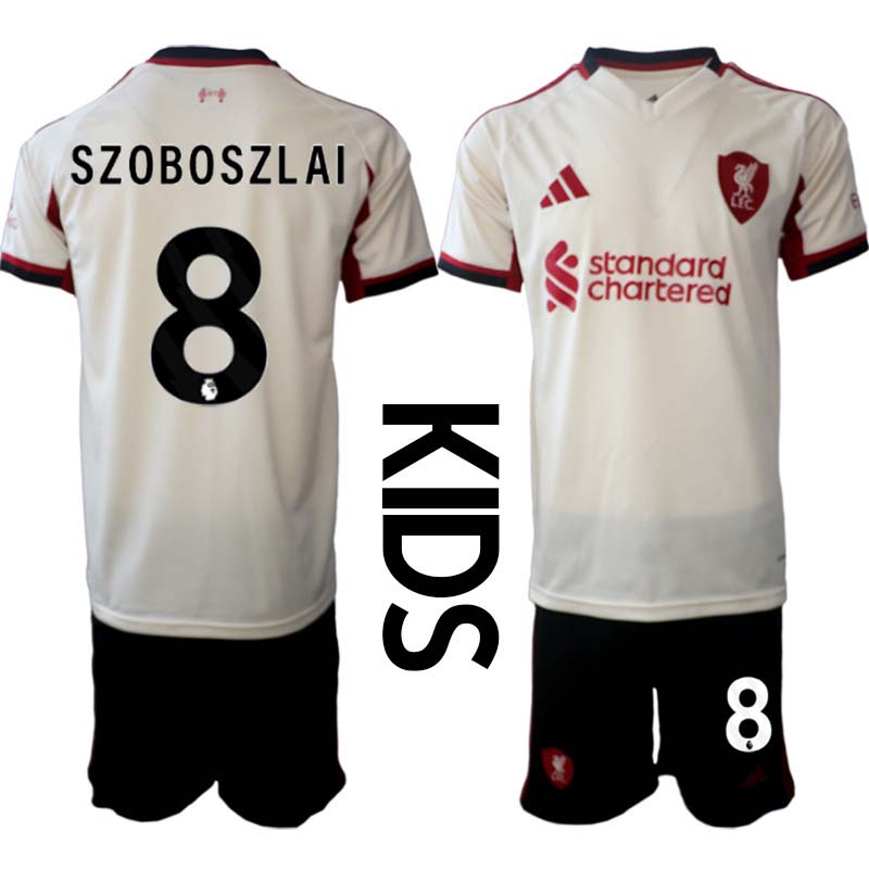 Barn Fotbollskläder Set Liverpool FC Bortaställ 2025/26 Dominik Szoboszlai 8