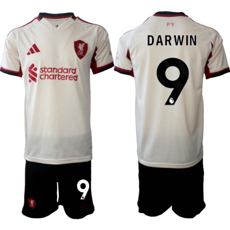 Liverpool FC Bortaställ 2025/26 Fotbollströja med namn Darwin Núñez 9