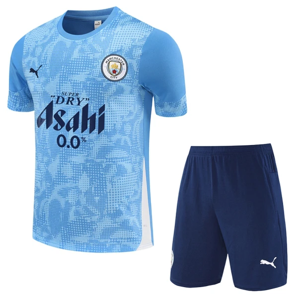 Manchester City Barn 2025-26 Träningsställ Blå Kortärmad Tröja + Shorts