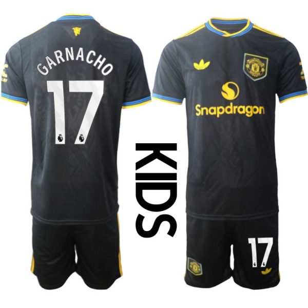 Fotbollskläder Set Barn Manchester United Tredjeställ 2025/26 Alejandro Garnacho 17