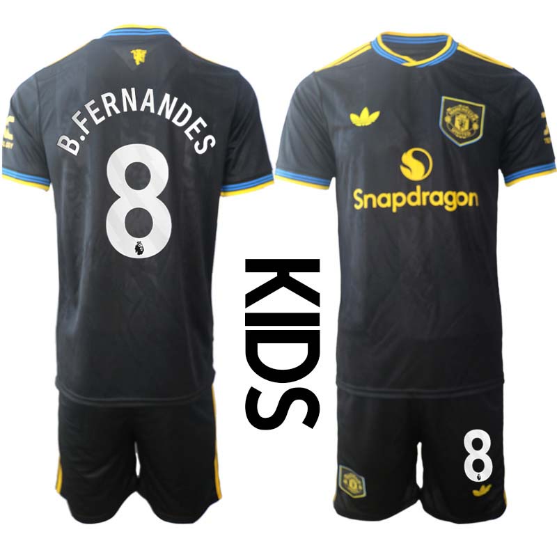 Fotbollskläder Set Barn Manchester United Tredjeställ 2025/26 Bruno Fernandes 8