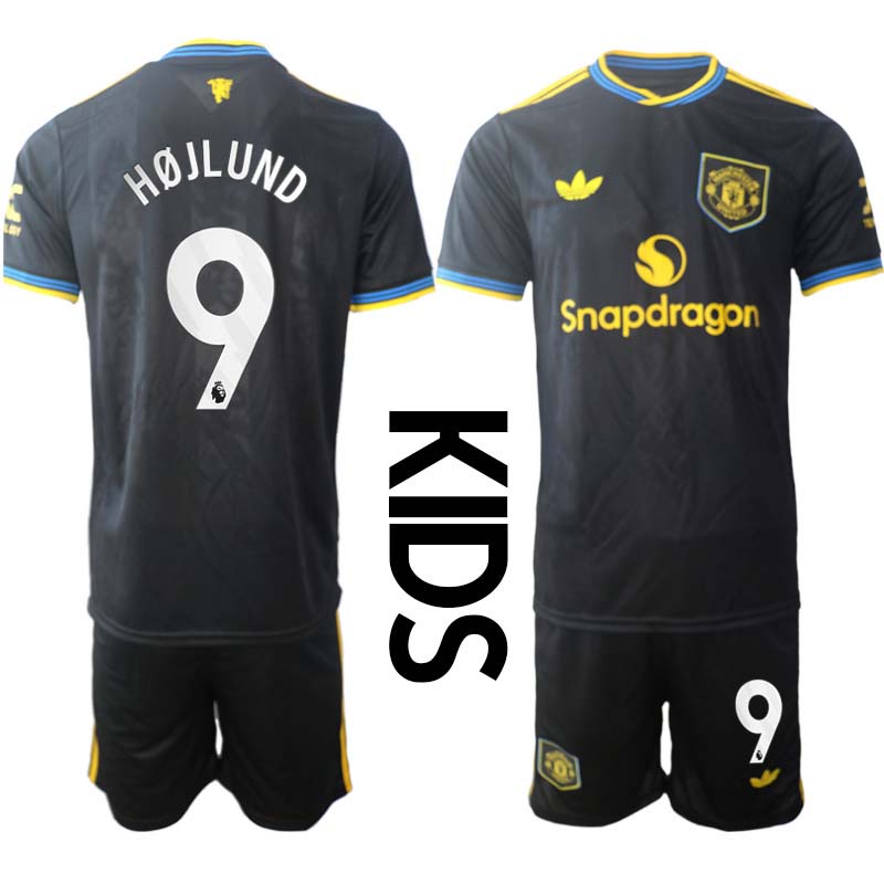 Fotbollskläder Set Barn Manchester United Tredjeställ 2025/26 Rasmus Højlund 9
