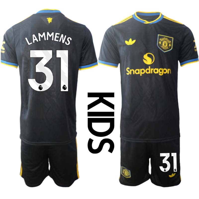 Billiga Fotbollströjor Barn Manchester United Tredjeställ 2025/26 Senne Lammens 31