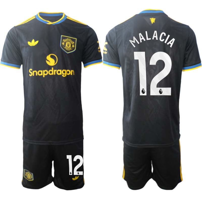 Fotbollskläder Set Herr Manchester United Tredjeställ 2025/26 Tyrell Malacia 12