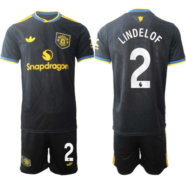 Köpa Fotbollströjor Herr Manchester United Tredjeställ 2025/26 Victor Lindelof 2