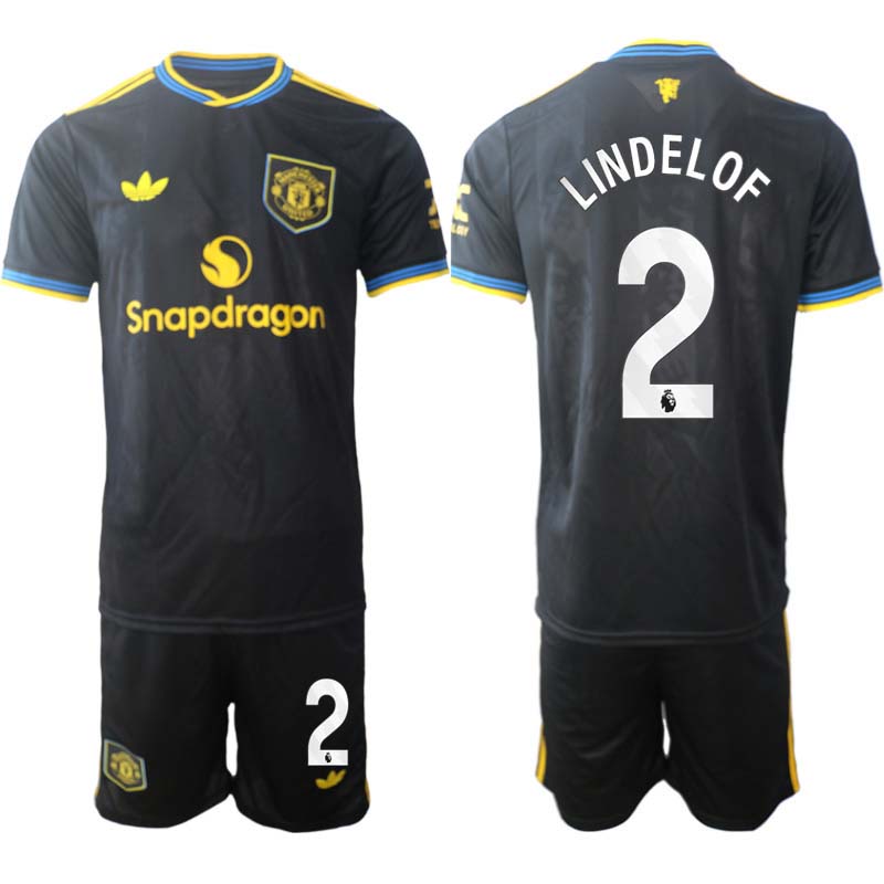 Köpa Fotbollströjor Herr Manchester United Tredjeställ 2025/26 Victor Lindelof 2