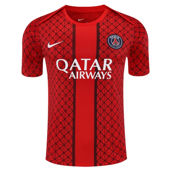Fotbollskläder Herr Paris Saint-Germain Pre-Match Tröja 2025/26 Röd Kortärmad