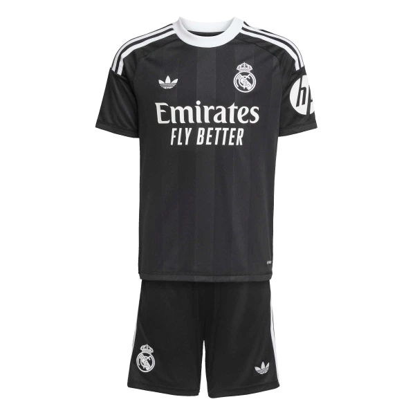Billiga Fotbollströjor Barn Real Madrid Målvaktsställ 2025-26 Svart Fotbollströja Kit