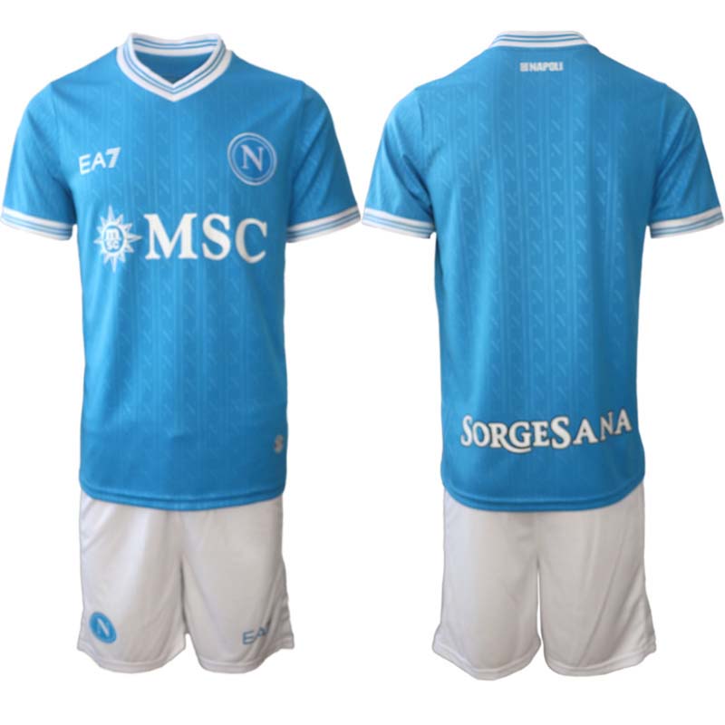 SSC Napoli Hemmaställ 2025/26 Herr Kortärmad Fotbollströja + Shorts