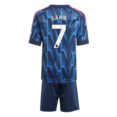 Arsenal Borta tröja 2025/26 Bukayo Saka 7 Barn Kortärmad + Shorts