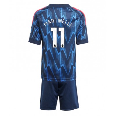 Arsenal Borta tröja 2025/26 Gabriel Martinelli 11 Barn Kortärmad + Shorts