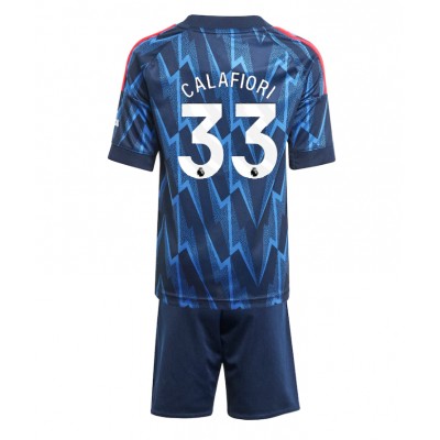Arsenal Barn Bortaställ 2025/26 Riccardo Calafiori 33 Fotbollskläder Set