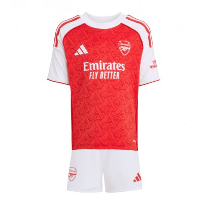 Arsenal Hemma Fotbollströjor 2025/26 Bukayo Saka 7 Barn Kortärmad Tröja + Shorts