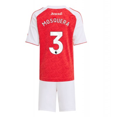 Arsenal Hemmatröja 2025/26 Barn Fotbollströjor med tryck Cristhian Mosquera 3