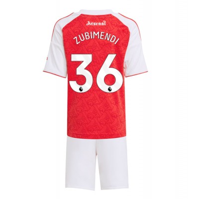 Arsenal Hemmatröja 2025/26 Barn Fotbollströjor med tryck Martín Zubimendi 36
