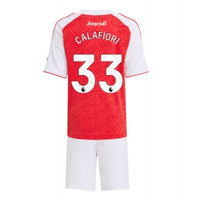 Arsenal Hemmatröja 2025/26 Barn Fotbollströjor med tryck Riccardo Calafiori 33