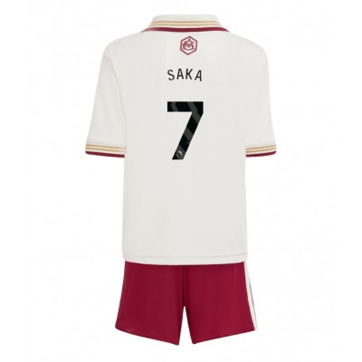 Fotbollsset Barn Arsenal Tredjeställ 2025/26 med namn Bukayo Saka 7