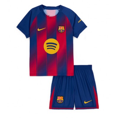Barcelona Hemma Tröja 2025/26 Barn Kortärmad + Shorts