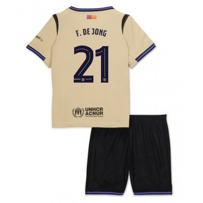 Billiga Fotbollströjor Barn FC Barcelona Bortaställ 2025/26 Frenkie de Jong 21