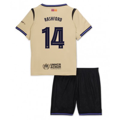 Fotbollskläder Set Barn FC Barcelona Bortaställ 2025/26 Marcus Rashford 14