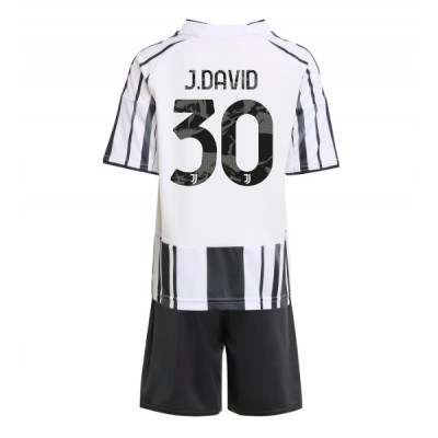 Fotbollströjor Barn Juventus Hemmaställ 2025/26 Jonathan David 30 Kortärmad Tröja + Shorts