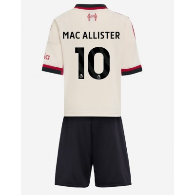 Liverpool Fotbollskläder Bortaställ 2025/26 Alexis Mac Allister 10 Barn Kortärmad Tröja + Shorts