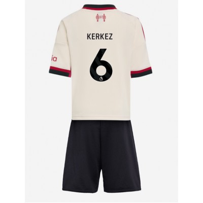 Liverpool Barn Fotbollströja 2025/26 Bortaställ Milos Kerkez 6 Kortärmad Tröja + Shorts